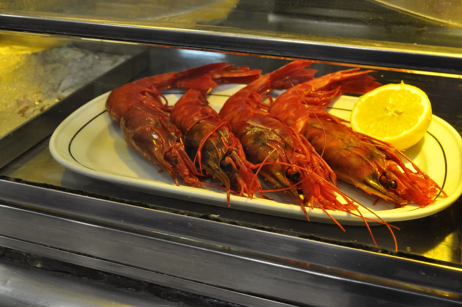 Gambones a la plancha con limón