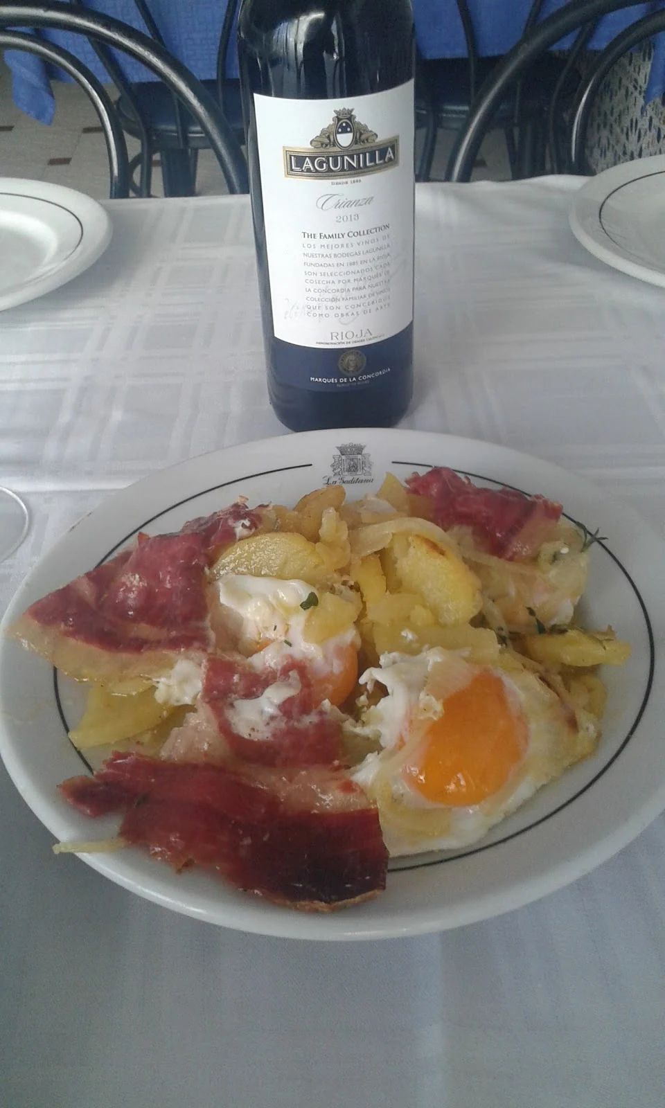 Huevos rotos con jamón
